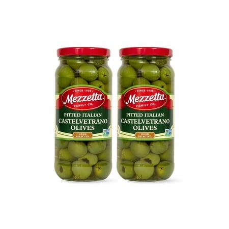 Pitted Italian Castelvetrano Olives | Non-GMO  Gluten   Keto  Vegetarian | 8 Ounce Drained Weight (Pack of 2)