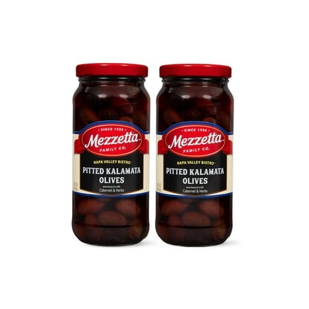Pitted Kalamata Olives with Cabernet and Herbs  Napa Valley Bistro | Gluten | 16 Fluid Ounce Jar (Pack of 2)