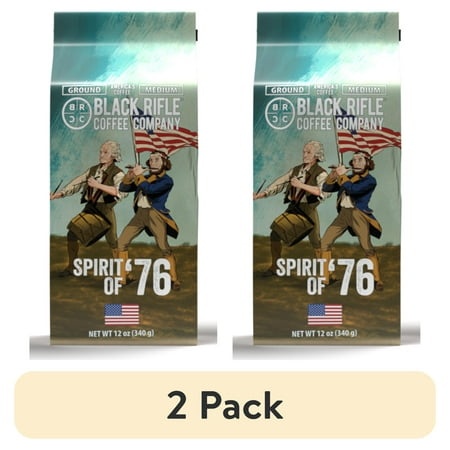 (2 Pack) Black Rifle Coffee Company Spirit of  76  Medium Roast  Ground Coffee  12 Oz