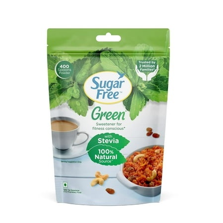 Remingo Green Stevia Pouch 400 G |100% Plant Based Natural Sweetener | Equivalent to Sweetness from 1Kg Sugar | 100% Natural Stevia Leaves| Sweet Like
