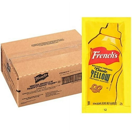 French S Classic Yellow Mustard Packets  500 Count - One 500 Count Individual Yellow Mustard Packets  Perfect Single-Serve Size for Delivery and Takeo