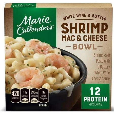 Marie Callender S White Wine and Butter Shrimp Mac & Cheese Bowl  Frozen Meal  10.5 Oz - Pack of 3