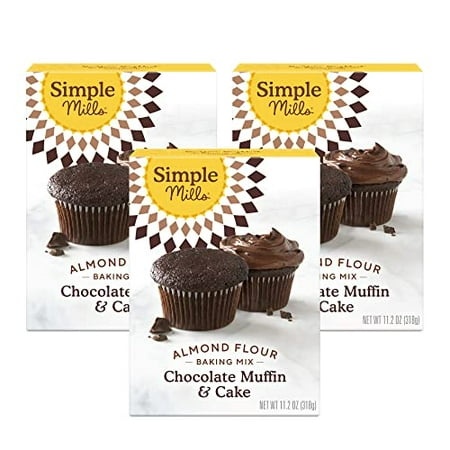Simple Mills Almond Flour Baking Mix  Chocolate Muffin & Cake Mix - Gluten Free  Plant Based  Paleo Friendly  11.2 Ounce (Pack of 3)