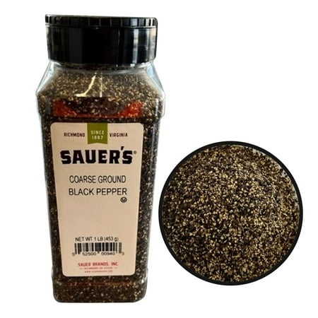Sauer S Coarse Ground Black Pepper | 1 Pound Canister | Foodservice