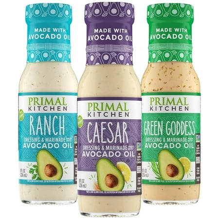 Ranch Dressing  Caesar Dressing  and Green Goddess Dressing & Marinade  Made with Avocado Oil  8 Fluid Ounces  Variety Pack of 3