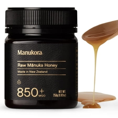 Raw Manuka Honey  MGO 850+ from New Zealand  Non-GMO  Monofloral  Traceable from Hive to Hand  Daily Digestive & Immune Support - 250g (8.82 Oz)