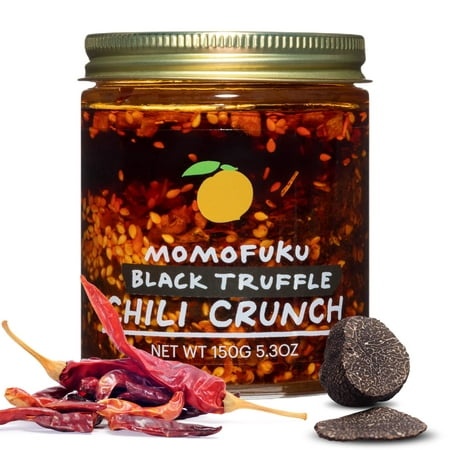 Momofuku Black Truffle Chili Crunch by David Chang  (5.3 Ounces)  Chili Oil with Crunchy Garlic and Shallots  Spicy Chili Crisp with Real Truffle for 