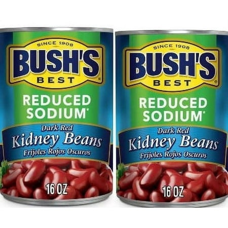Bush S Reduced Sodium Dark Red Kidney Beans - 16oz Pack of 2