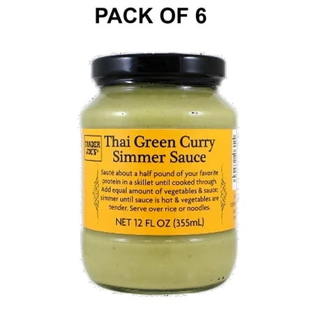 6 Pack of Trader Joe’s Thai Green Curry Simmer Sauce - Authentically Vibrant | 12 Fl Oz
