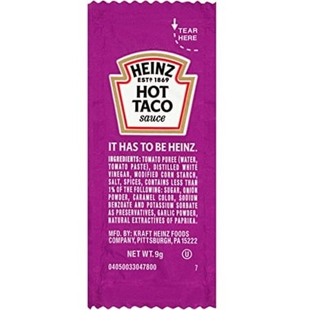 Heinz Hot Taco Sauce (0.3 Oz Packets  Pack of 500)