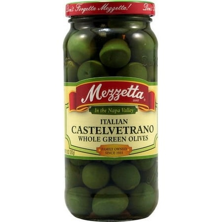 Mezzetta Italian Castelvetrano Whole Green Olives10 Oz Pack of 2