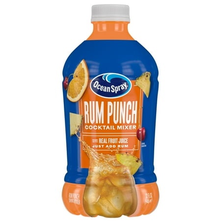 Ocean Spray Rum Punch Cocktail Mixer  Drink Mixer Made with Real Fruit Juice  32 Fl Oz Bottle (Pack of 1)