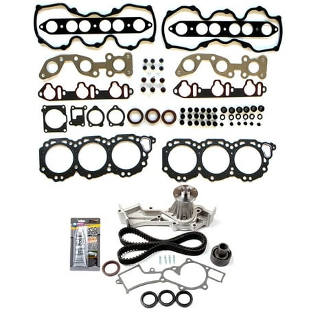 CCIYU Timing Belt Water Pump with Gasket Tensioner Bearing Fits for 1997-2000 for Infiniti QX4 1999-2004 for Nissan Frontier 1996-2000 for Nissan Path