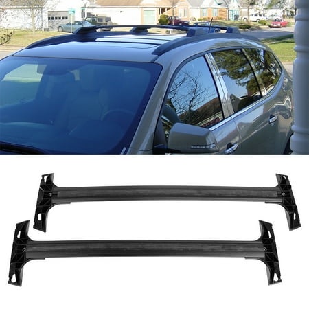 1 Pair Black Al Roof Rack Cross Bars Top Rail Carries for 09-17 Chevy Traverse Fits Select: 2009-2017 CHEVROLET TRAVERSE