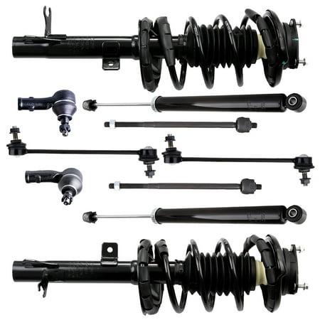 ECCPP Front Strut Spring Assembly Rear Shock Absorber Tie Rod End Stabilizer Bar Link Kit Fits 2000-2005 for Ford Focus Replace for 171504 171505 5796