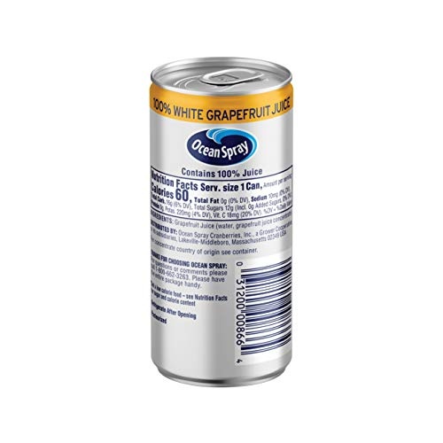 Ocean Spray 100% White Grapefruit Juice Mini Cans, 5.5 Ounce (Pack of 48) thumbnail