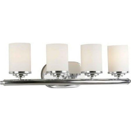 HOOMHIBIU 5105-04-55 Bath Vanity with Satin Opal Glass Shades Brushed Nickel