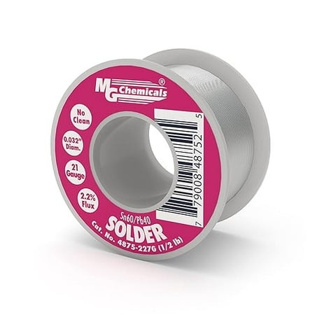 MG Chemicals - 4875-227G 60/40 No Clean Leaded Solder  0.032  Diameter  1/2 Lbs Spool