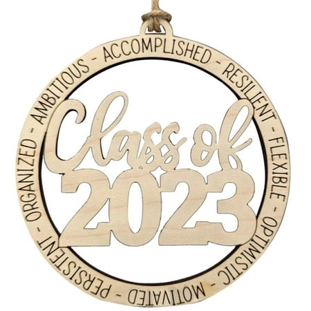 FHKOEGHS Streamer Chandelier Class of 2023 Grad Ornament Graduation Car Charm Gift for 2023 Senior Wooden Pend for Graduation Se