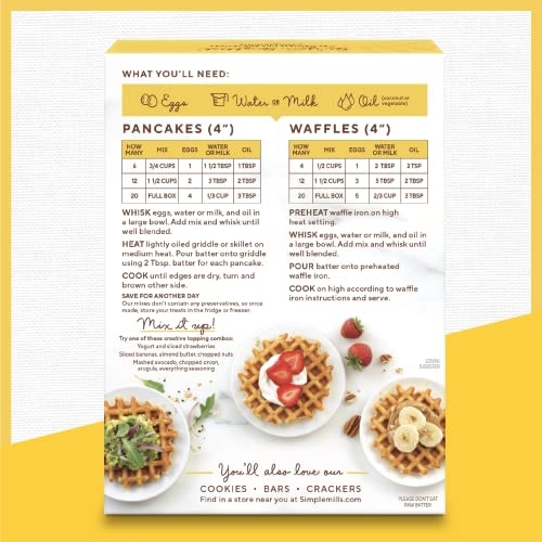 Simple Mills Almond Flour Pancake & Waffle Mix, Original - Gluten Free, Plant Based, Paleo Friendly, Breakfast 10.7 Ounce (Pack of 3) thumbnail