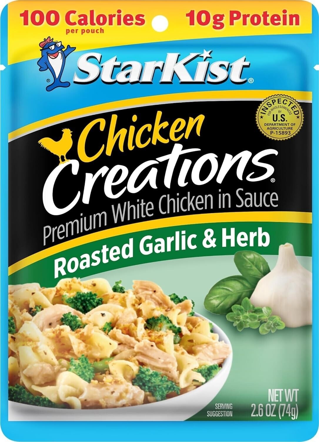 StarKist Chicken Creations Roasted Garlic & Herb - 2.6 Oz Pouch Pack of 12