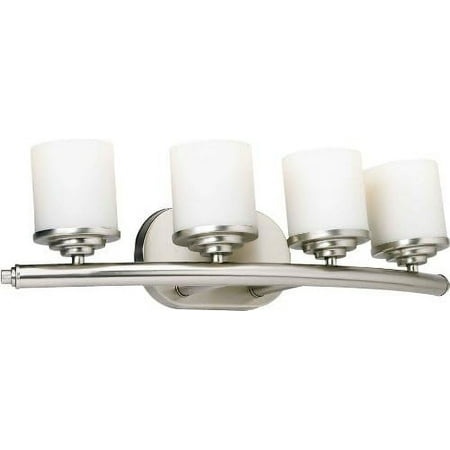 HOOMHIBIU 5105-04-55 Bath Vanity with Satin Opal Glass Shades Brushed Nickel
