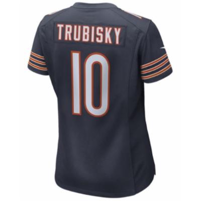 Nike Women's Chicago Bears Mitchell Trubisky #10 Navy Game Jersey, Large