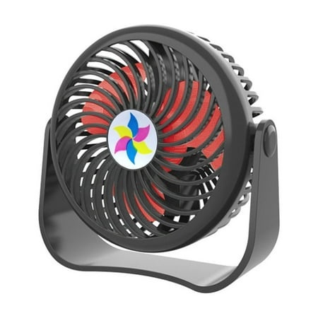 Growsl Fans 3 Fan Small Desktop Speed Table Desk USB Quiet Cooler Portable Mini Rechargeable Fans Black