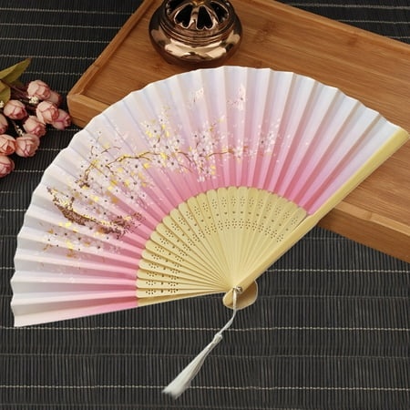 Growsl Fans Folding Fans Handheld Fans Bamboo Fans Women S Hollowed Bamboo Hand Holding Fan G