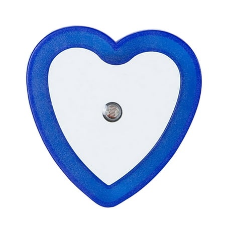 Growsl Night Lights Heart Shape Plug-in Intelligent Light Sensor Control LED Night Light Lamp for Bedroom Hallway Blue