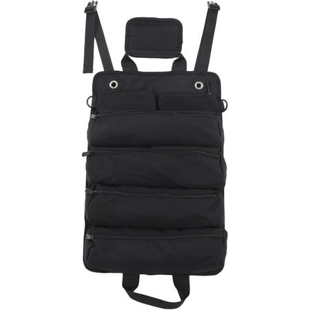 FIGT-Roll up Portable Tool Storage Bag Oxford Cloth MultiPurpose Gardening Camping (Black)【0516】