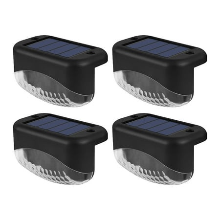 Solar Deck Lights Outdoor 4 Pack  Water Drop Solar LED Waterproof Lighting for Stair  Patio  Path