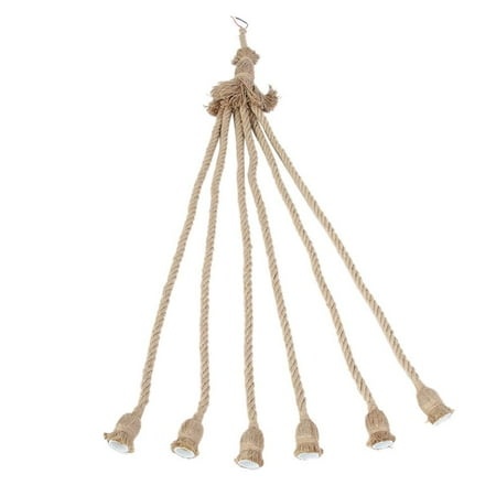 FIGT-E27 Lamp Base Hemp Rope Cord Electric Wire DIY Pend Decorative Bulb with 6 Holder(1m)【0508】
