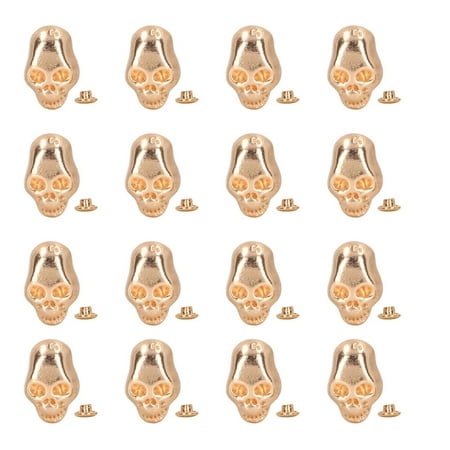 2024 150 Sets Skull Rivets Punk Style DIY Ghost Head Rivets Leather Craft Decoration for Shoes Clothing Bags Gold