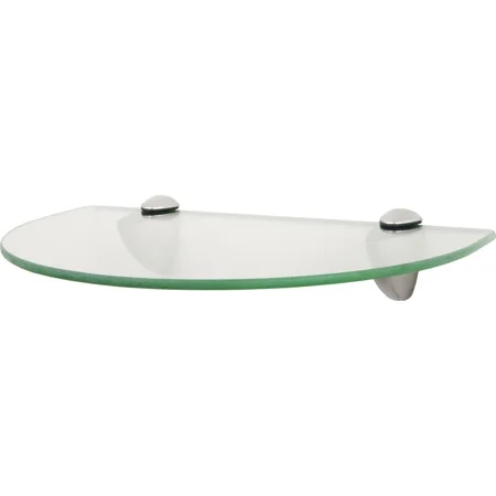 Knape & Vogt KT-0134-812SN John Sterling Semi Circle Tempered Glass Shelf Kit 8 Inch by 12 Inch Satin