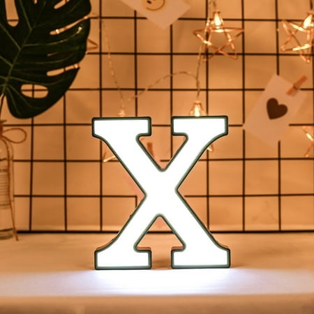 Kgfrsd LED Lights Light Bulbs Creative LED Letter Lights Night Light Plastic English Letters Light Lamp Decor Night Light Room Decor Home Decor X