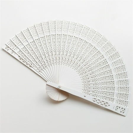 Kgfrsd Home Decor Sandalwood Fan Openwork Carved Wooden Fan Wedding Fan 20cm a