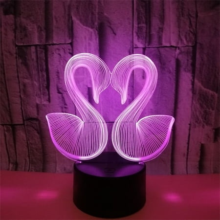 Kgfrsd LED Lights Light Bulbs Valentine S Day 3D Creative Visual Atmosphere Small Table Lamp Night Light Room Decor Home Decor Y