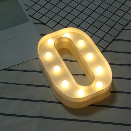 Kgfrsd LED Lights Light Bulbs Alphabet LED Letter Lights Light up White Plastic Letters Standing Hanging O Night Light Room Decor Home Decor B