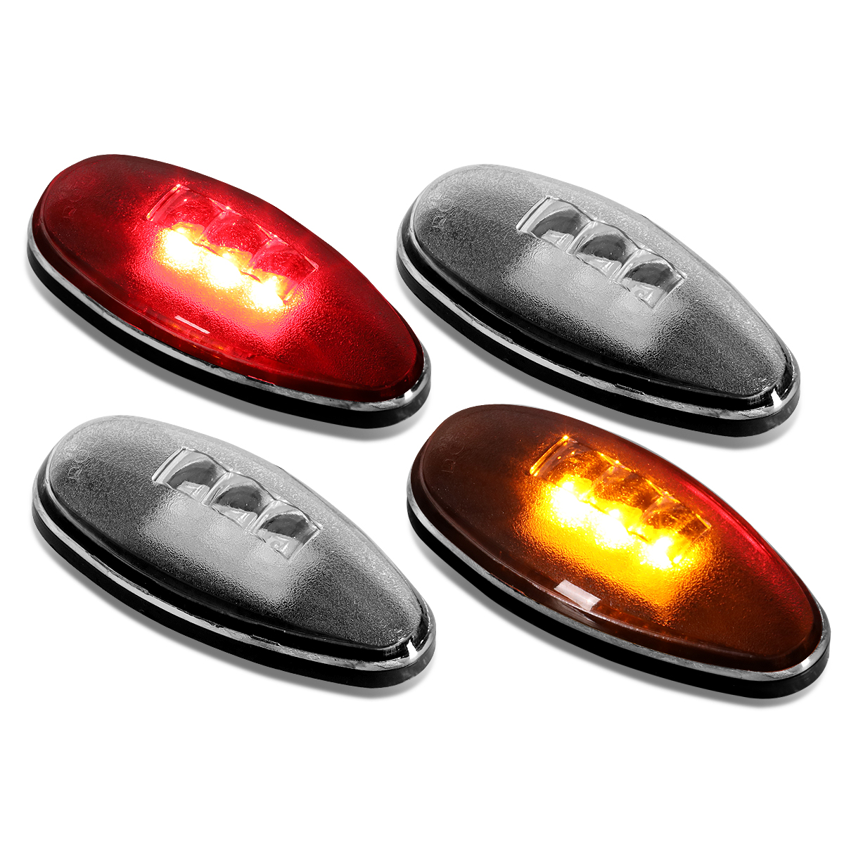 DNA Motoring FENDL-CS99-CH for 2001 to 2014 Chevy Silverado / GMC Sierra LED Dually Bed Fender Side Marker Light Set 03 04 05 06 07 08 09 10 11 12 13