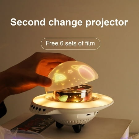 Kgfrsd LED Lights Light Bulbs Night Light Control Music Projection Bluetooth Remote Rotating UFO Light Sky LED Light Night Light Room Decor Home Decor