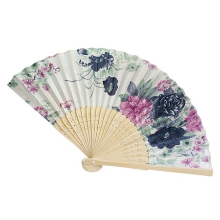 Growsl Paper Fans Set Vintage Bamboo Folding Hand Held Flower Fan Chinese Dance Party Pocket Gifts L
