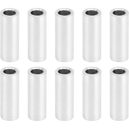 FIGT-10 Pieces Round Spacer  4mm ID  6mm OD  Aluminum Alloy Unthreaded Standoff for Mechanical Assemblies/Electronics(43mm Long)【0516】