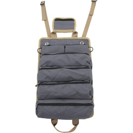 FIGT-Roll up Portable Tool Storage Bag Oxford Cloth MultiPurpose Gardening Camping (Grey)【0516】