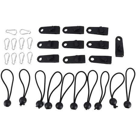 FIGT-10Pcs Ball Bungee Cord Set Windproof Heavy Duty Tent Clip Buckle Ball Elastic Cords Multi Purpose Outdoor Canopy Awnings Clamp Accessories【0516