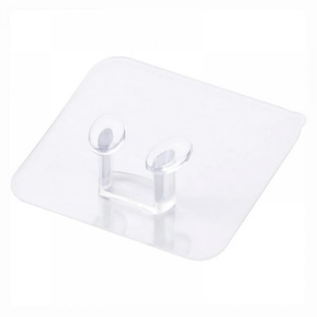 10pcs Transparent Plug Wall Mount Bracket Kitchen Wall Strong Paste Adhesive Hooks Socket Hooks
