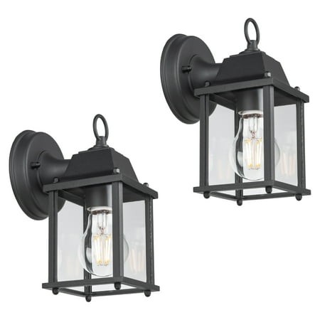 LIT-PaTH Outdoor Wall Lantern  Wall Sconce as Porch Lighting Fixture  E26 Base 60W Max.  Aluminum Housing Plus Glass  Water-Proof and Outdoor Rated  E