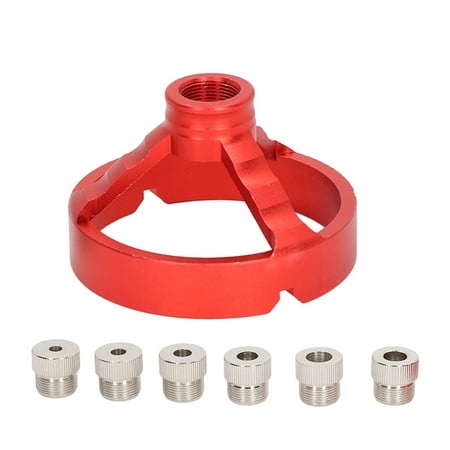 Best Vertical Hole Punch Locator & 6 Drill Bushings - Precision Woodworking Drill Bit Guide Jig Fixture  Red - DIY Tool for Accurate Drilling & Crafts