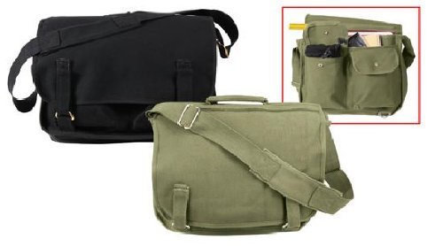 Rothco 9318 Canvas European Shoulder Bag  Black