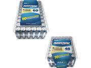 Rayovac 815-60ppf Alkaline Pro Pack (aa, 60 Pk) with 824-48pptf Pro Pack (aaa, 48 Pk)